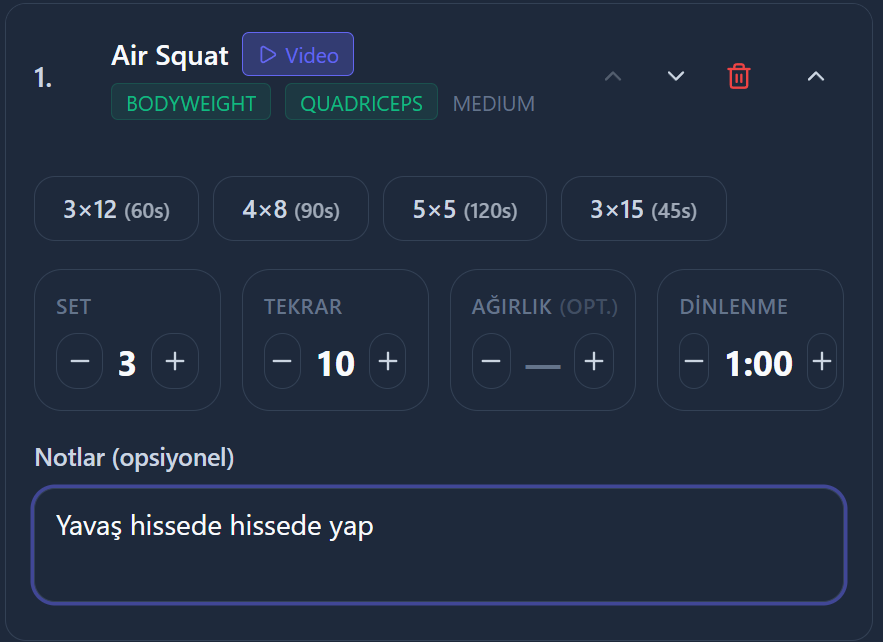 Detaylı Program Oluşturma